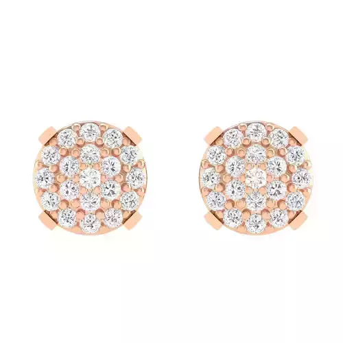 Women Round Earrings 3dm stl render detail