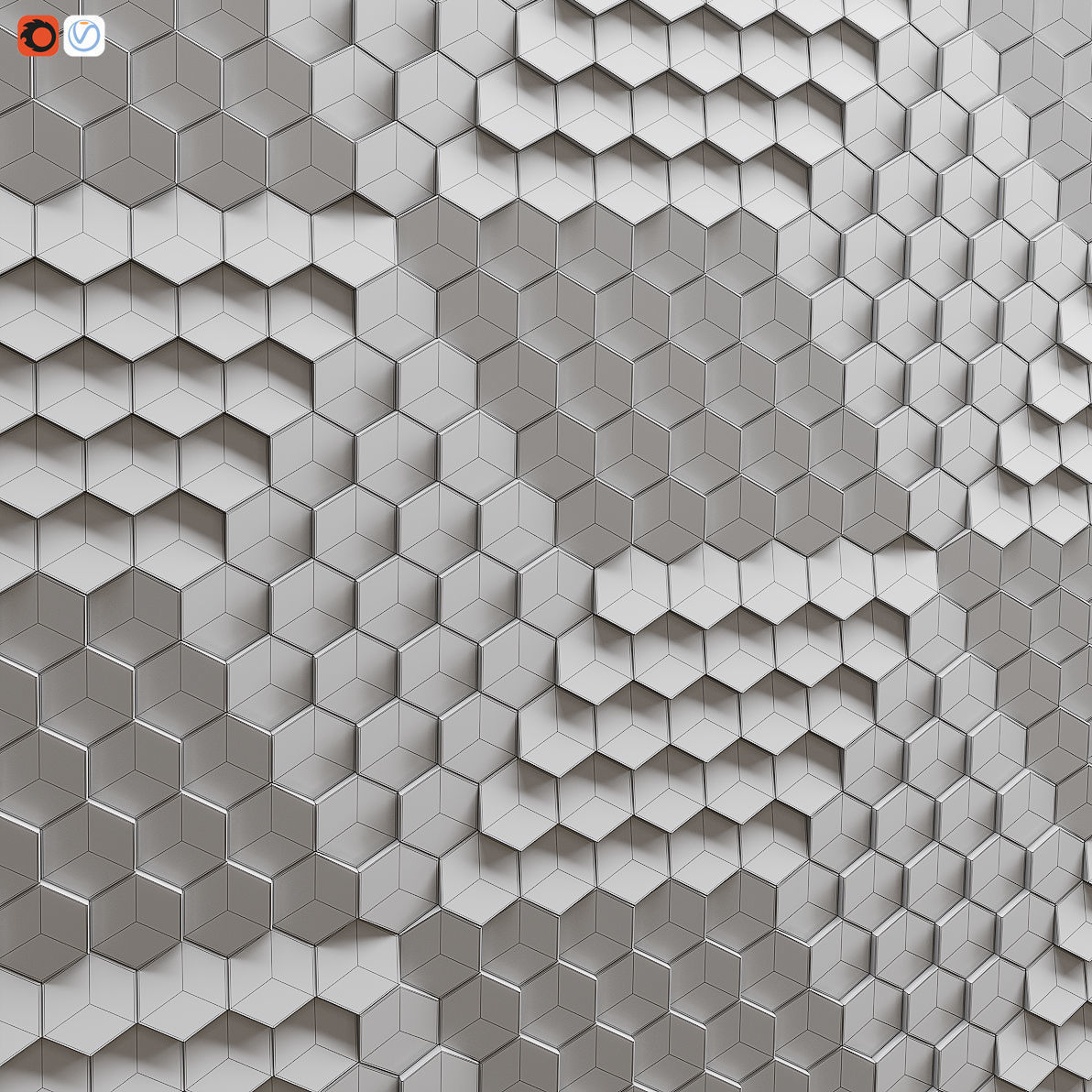 Hexagonal tile by Giles Miller 3D model_2
