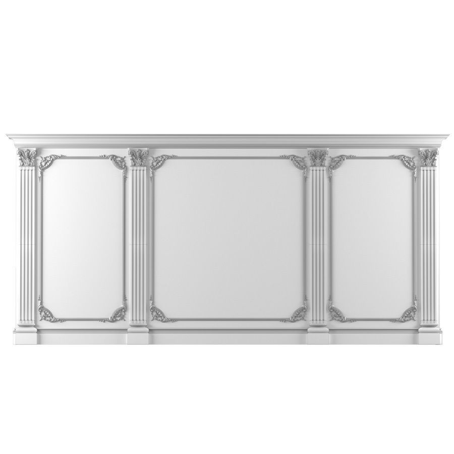 Wall paneling Decorative plaster 3D model_2