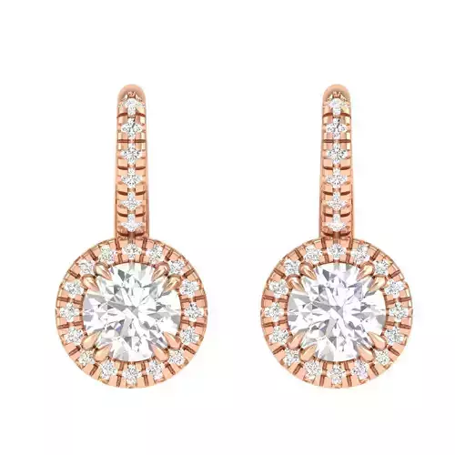 Women Round Earrings 3dm stl render detail