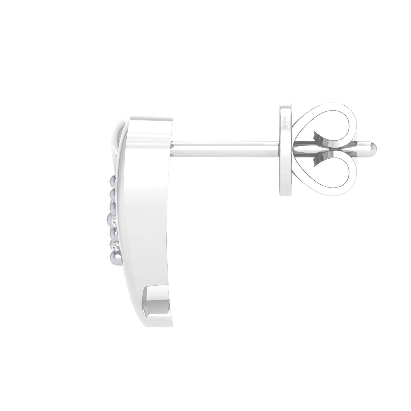 Women Heart Earrings 3dm stl render detail 3D print model_4