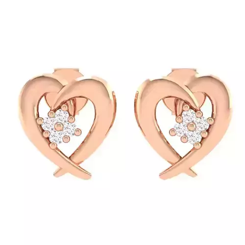 Women Heart Earrings 3dm stl render detail  3D print model