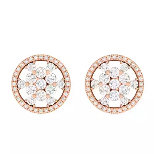 Women Round Earrings 3dm stl render detail