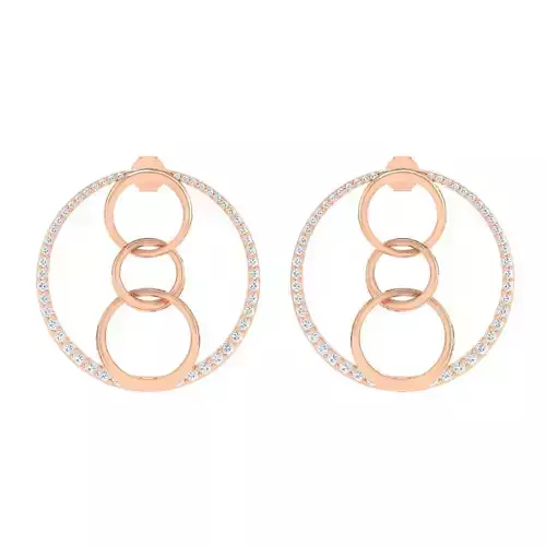 Women cuban chain Earrings 3dm stl render detail 3D print model