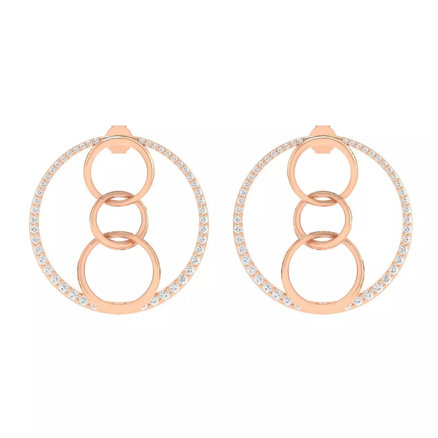 Women cuban chain Earrings 3dm stl render detail 3D print model_0