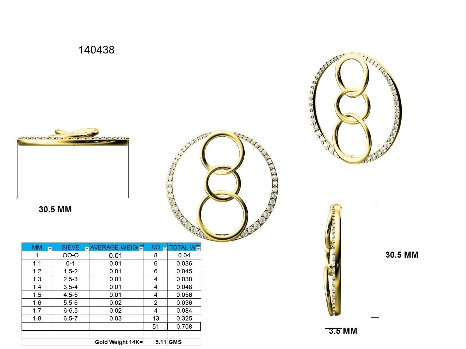 Women cuban chain Earrings 3dm stl render detail 3D print model_9