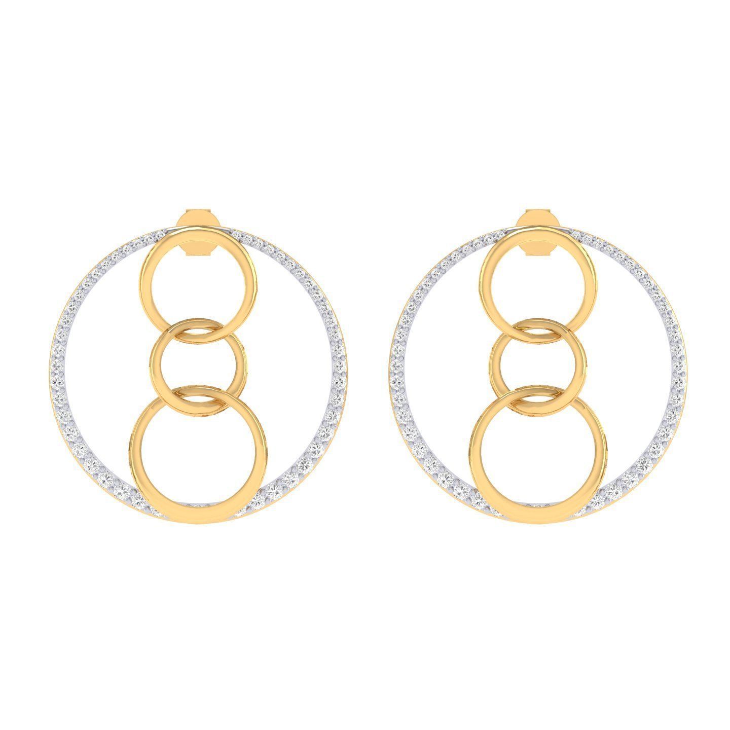 Women cuban chain Earrings 3dm stl render detail 3D print model_6