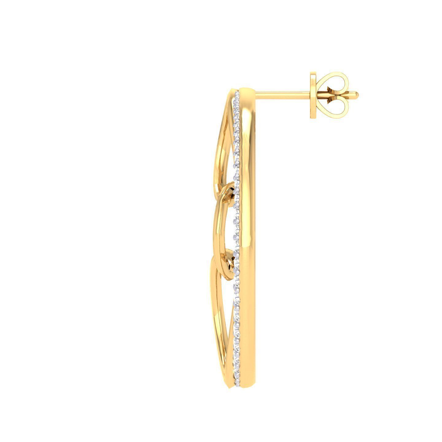 Women cuban chain Earrings 3dm stl render detail 3D print model_7