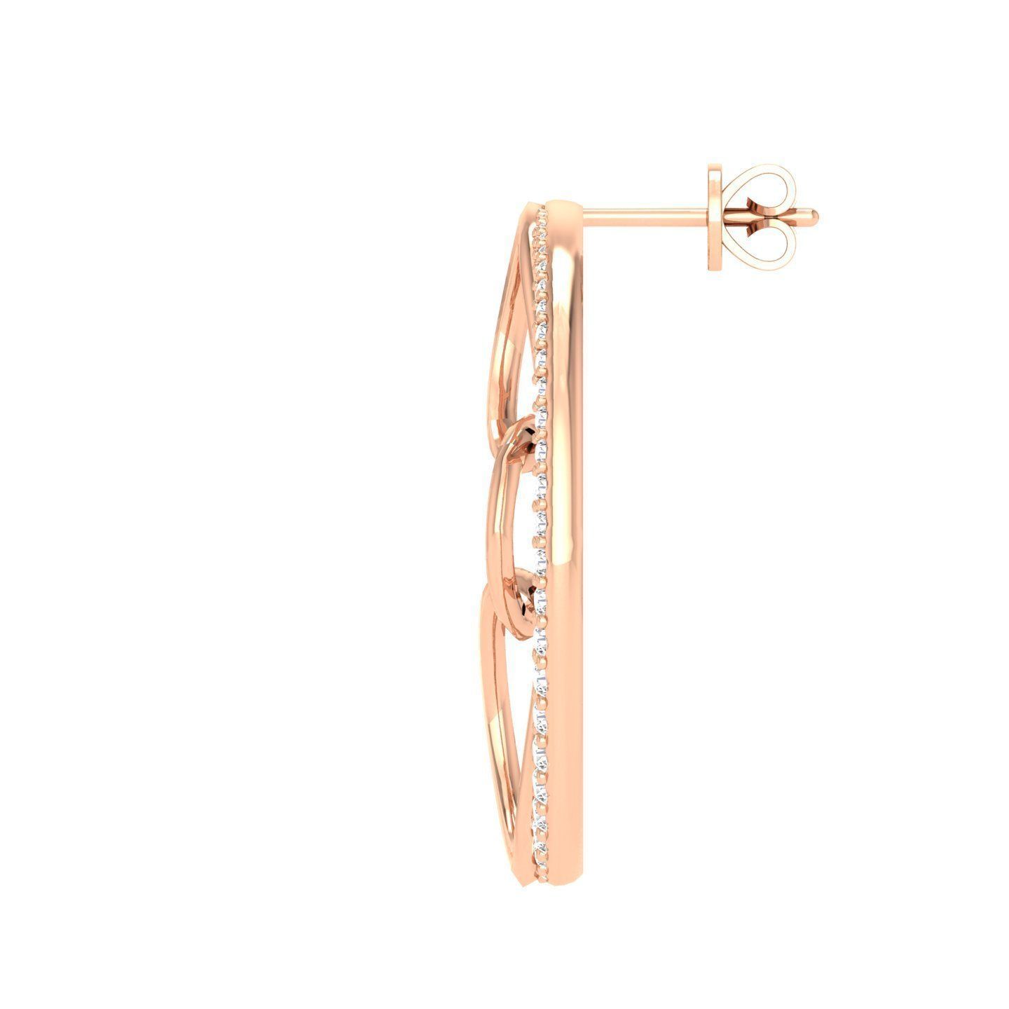 Women cuban chain Earrings 3dm stl render detail 3D print model_1