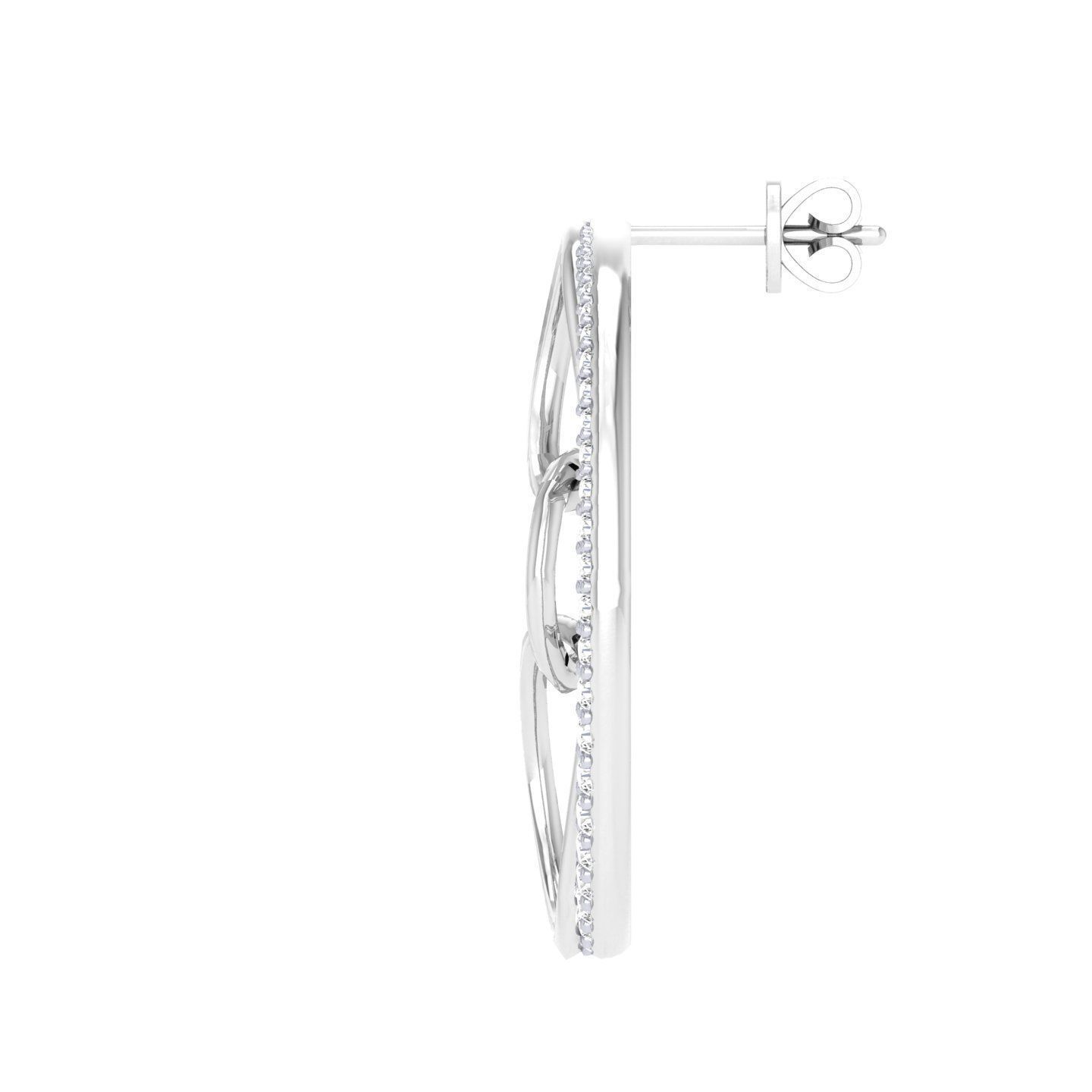 Women cuban chain Earrings 3dm stl render detail 3D print model_4