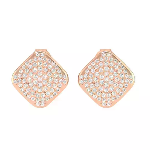 Women Square Earrings 3dm stl render detail 3D print model