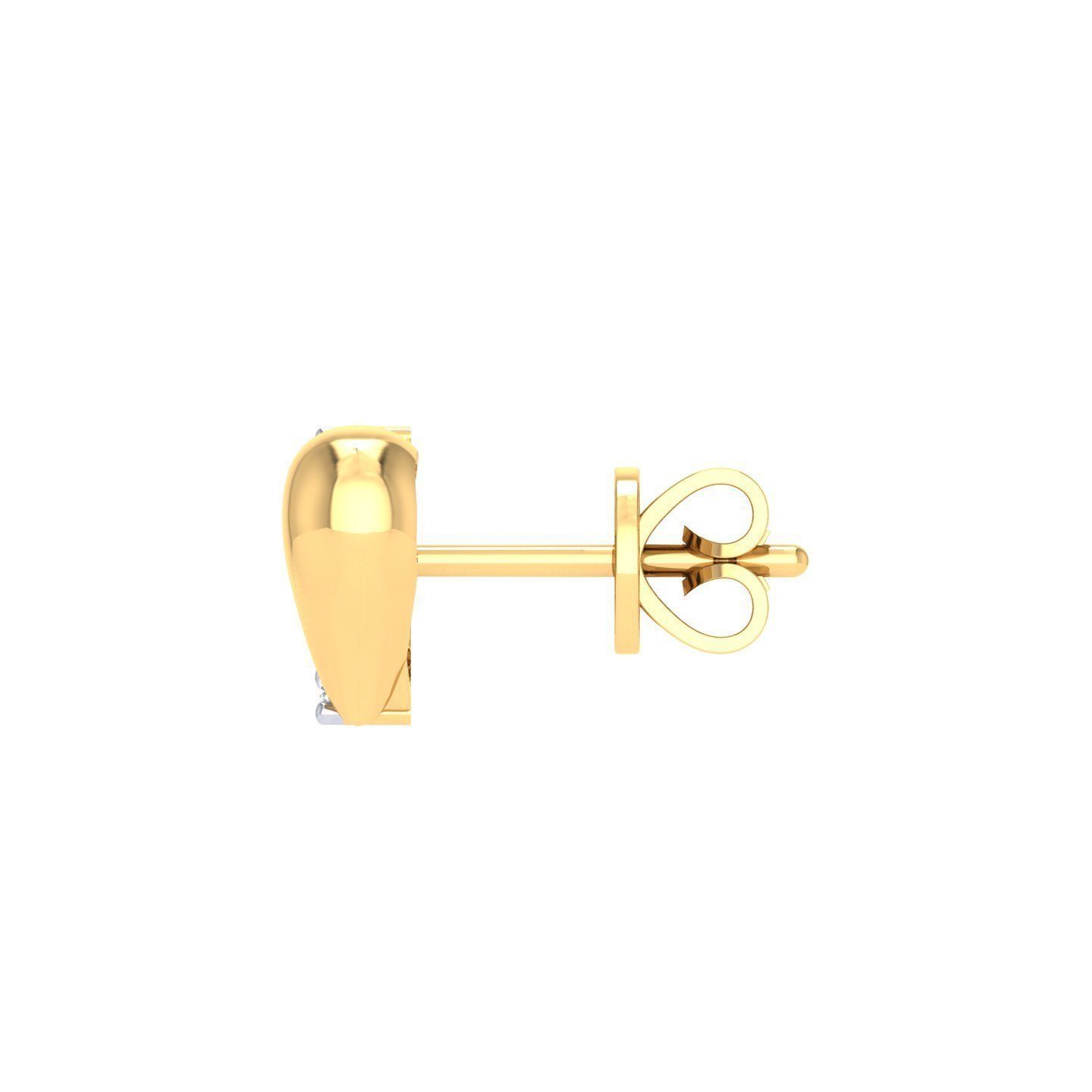 Women Heart Earrings 3dm stl render detail 3D print model_7