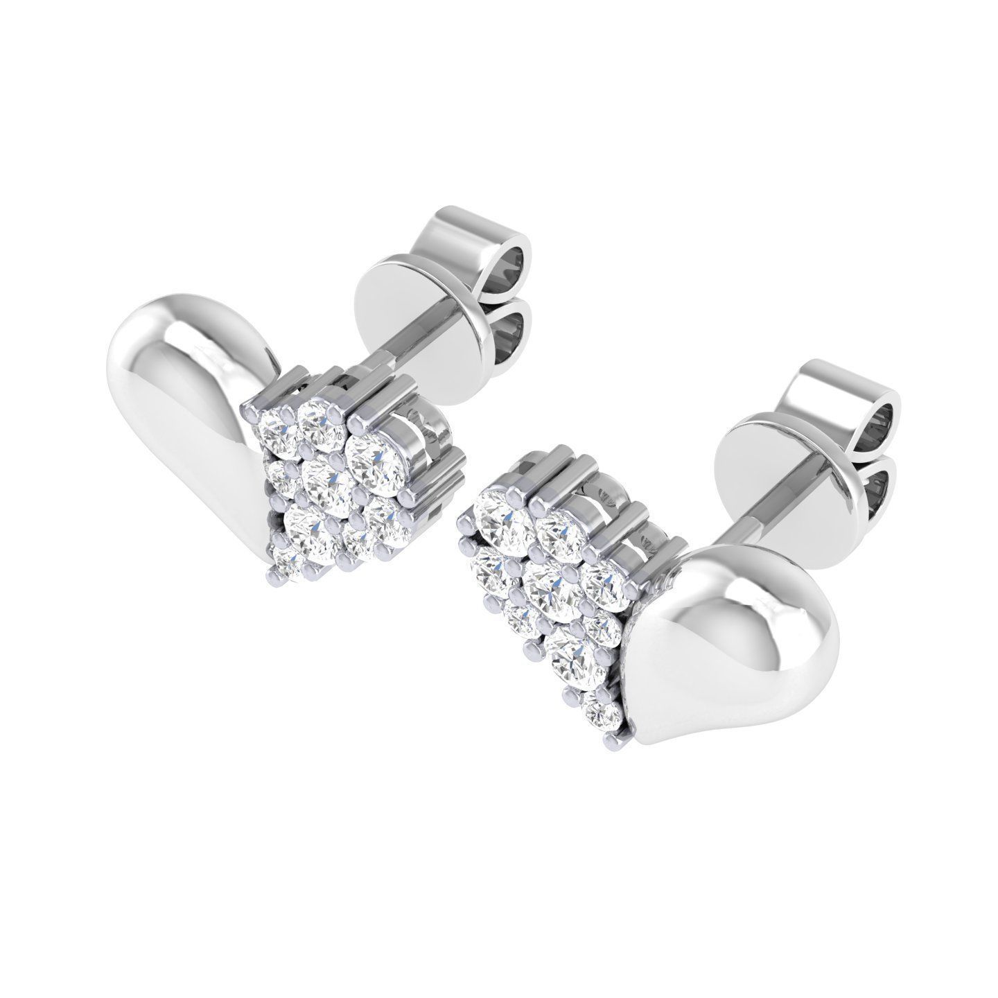 Women Heart Earrings 3dm stl render detail 3D print model_5