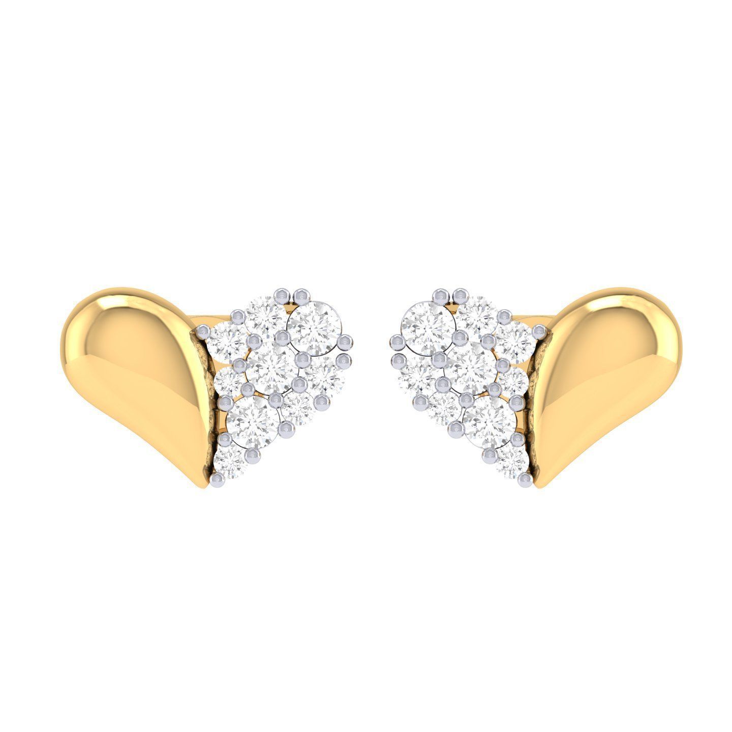 Women Heart Earrings 3dm stl render detail 3D print model_6