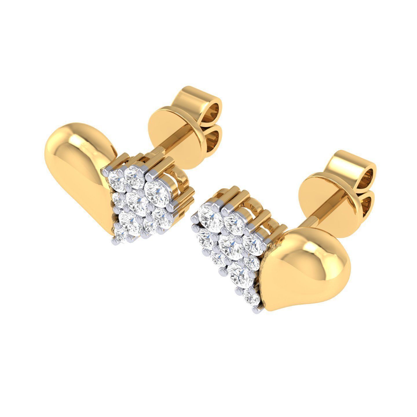 Women Heart Earrings 3dm stl render detail 3D print model_8