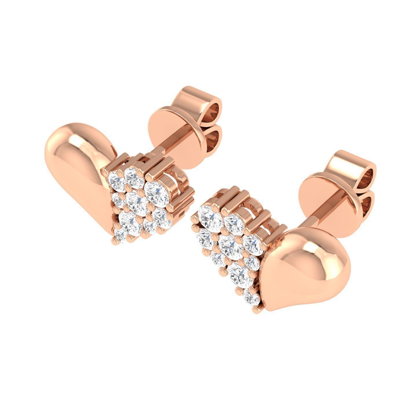 Women Heart Earrings 3dm stl render detail 3D print model_2