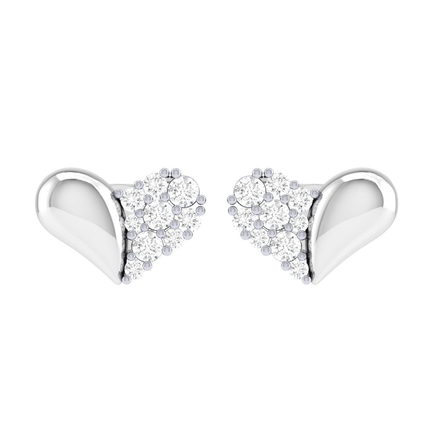 Women Heart Earrings 3dm stl render detail 3D print model_3