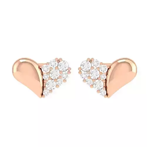 Women Heart Earrings 3dm stl render detail 3D print model