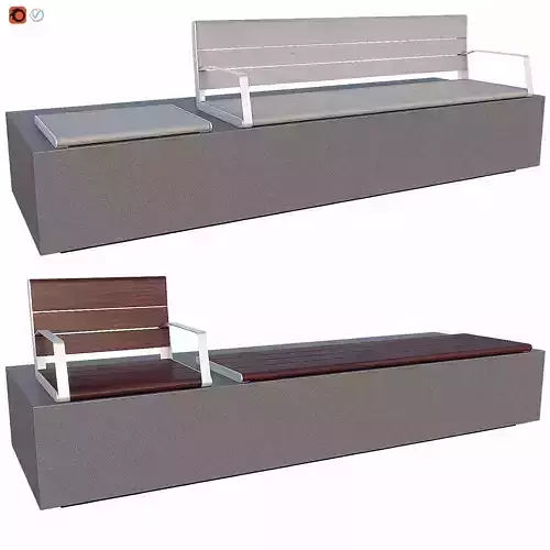 KANJI bench with two benches