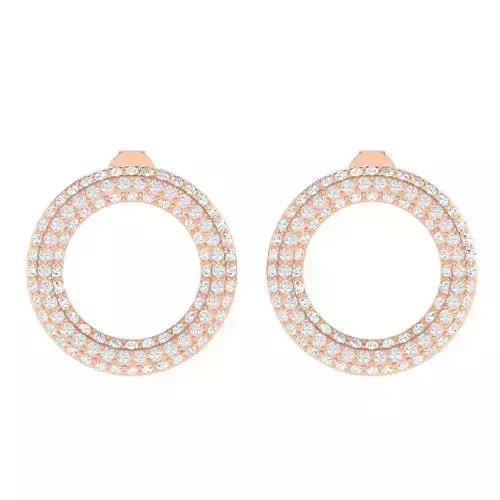 Women Round  Earrings 3dm stl render detail 3D print model