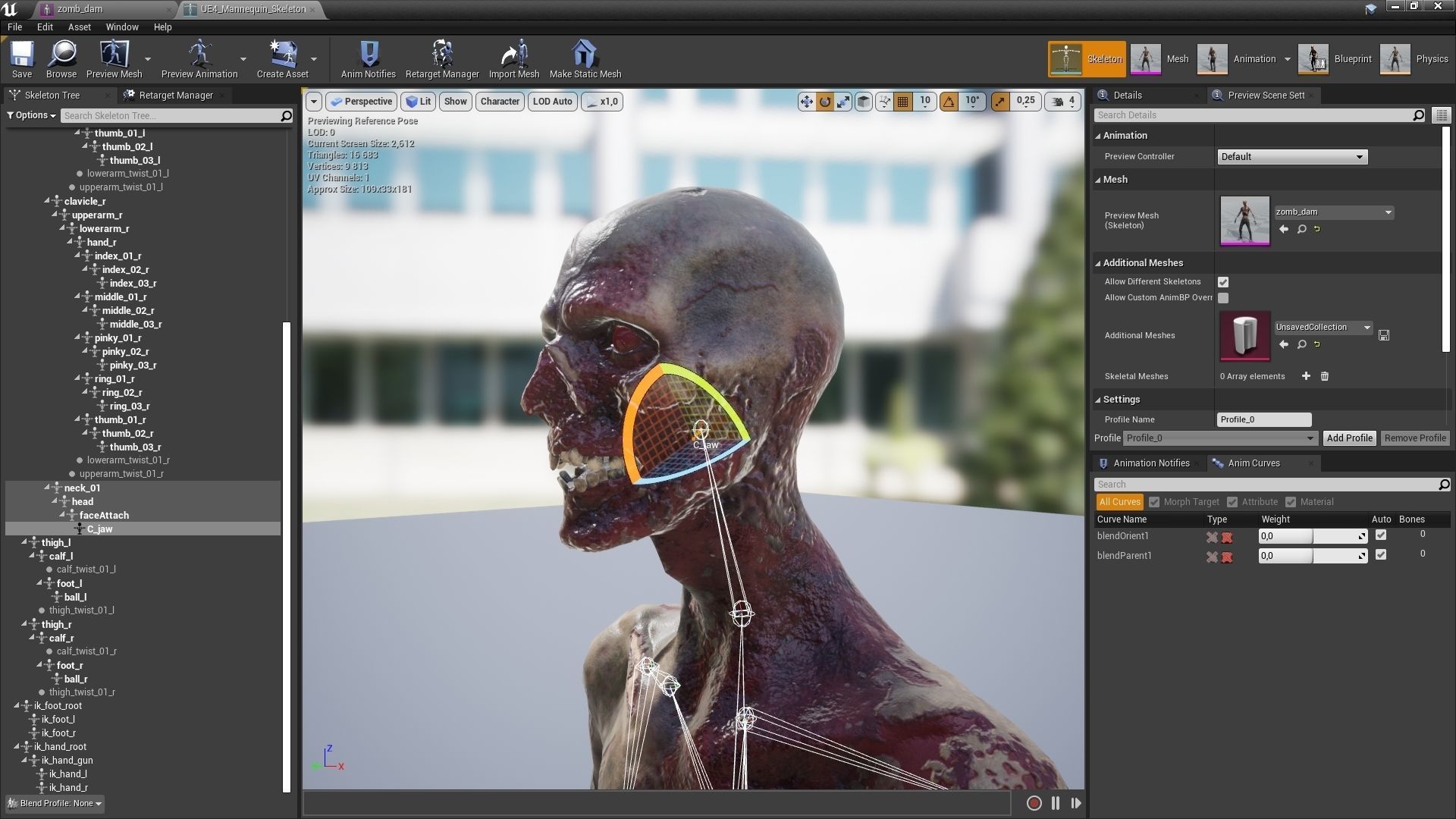 Zombie Damaged Low-poly 3D model_12