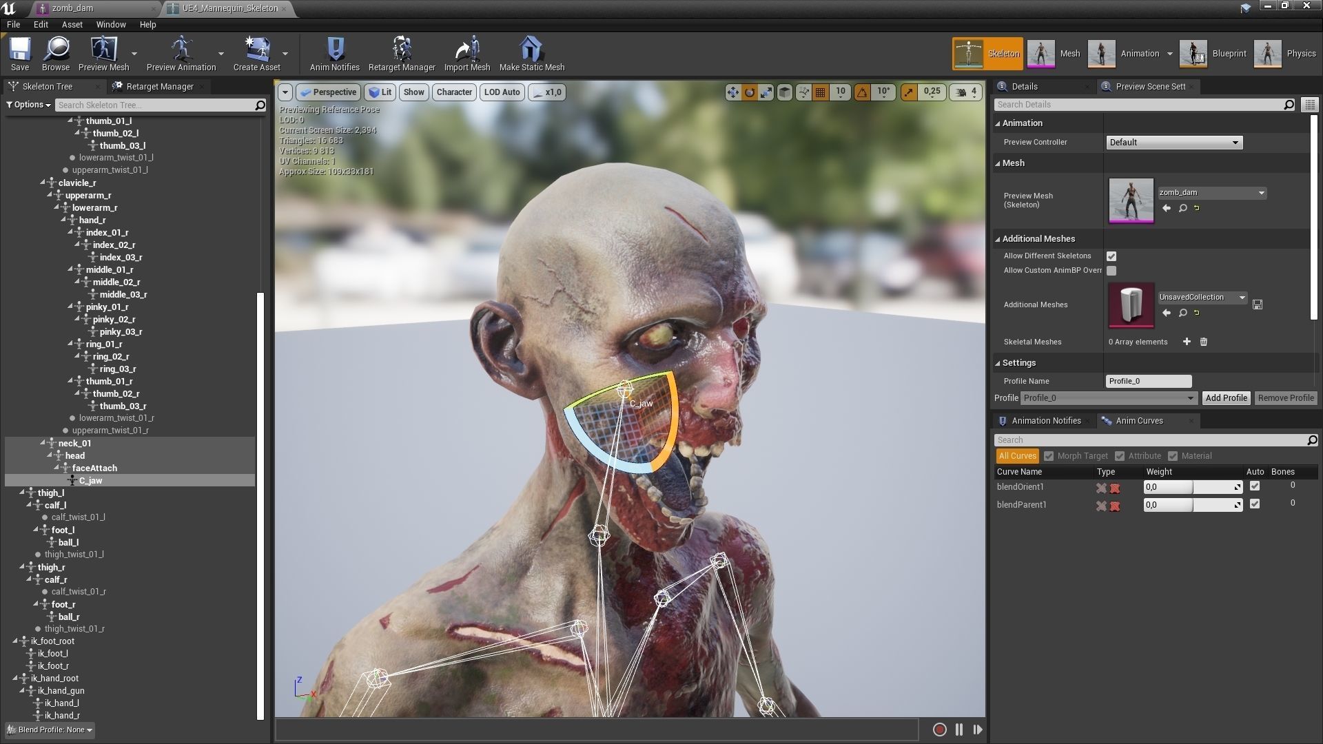 Zombie Damaged Low-poly 3D model_11