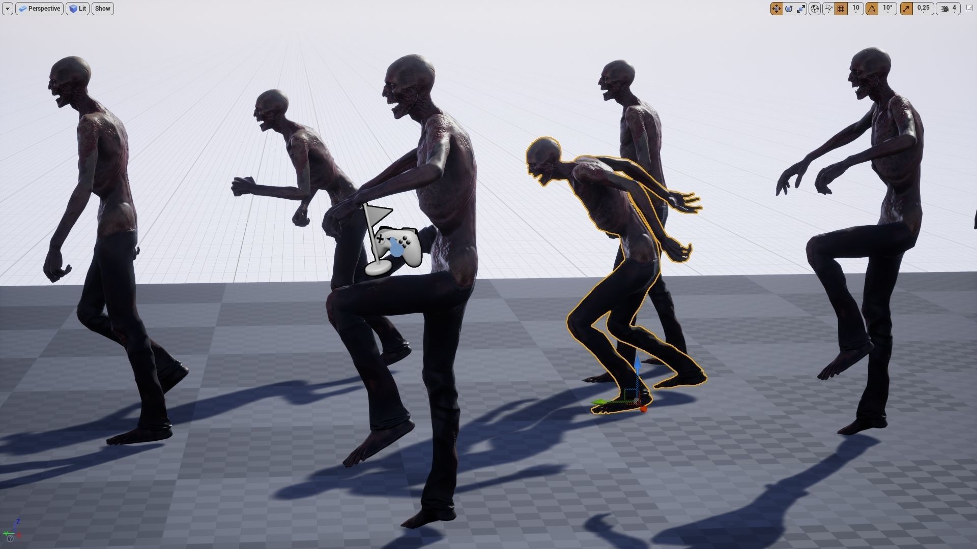 Zombie Damaged Low-poly 3D model_9