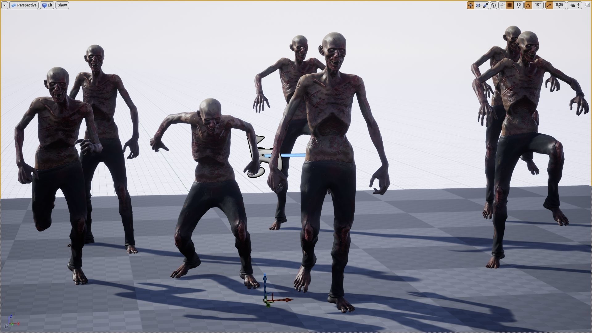 Zombie Damaged Low-poly 3D model_8