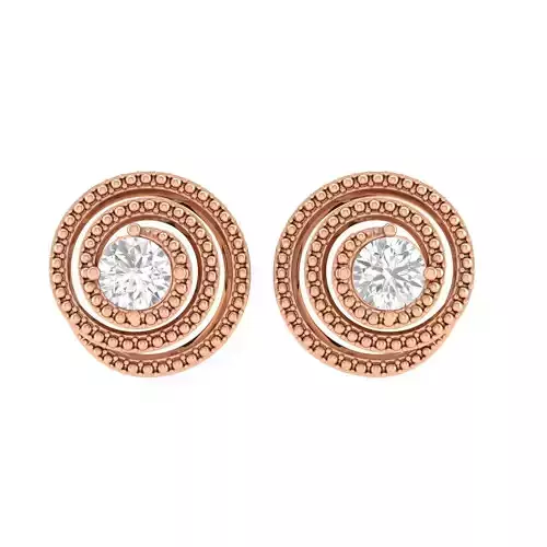 Women Round  Earrings 3dm stl render detail