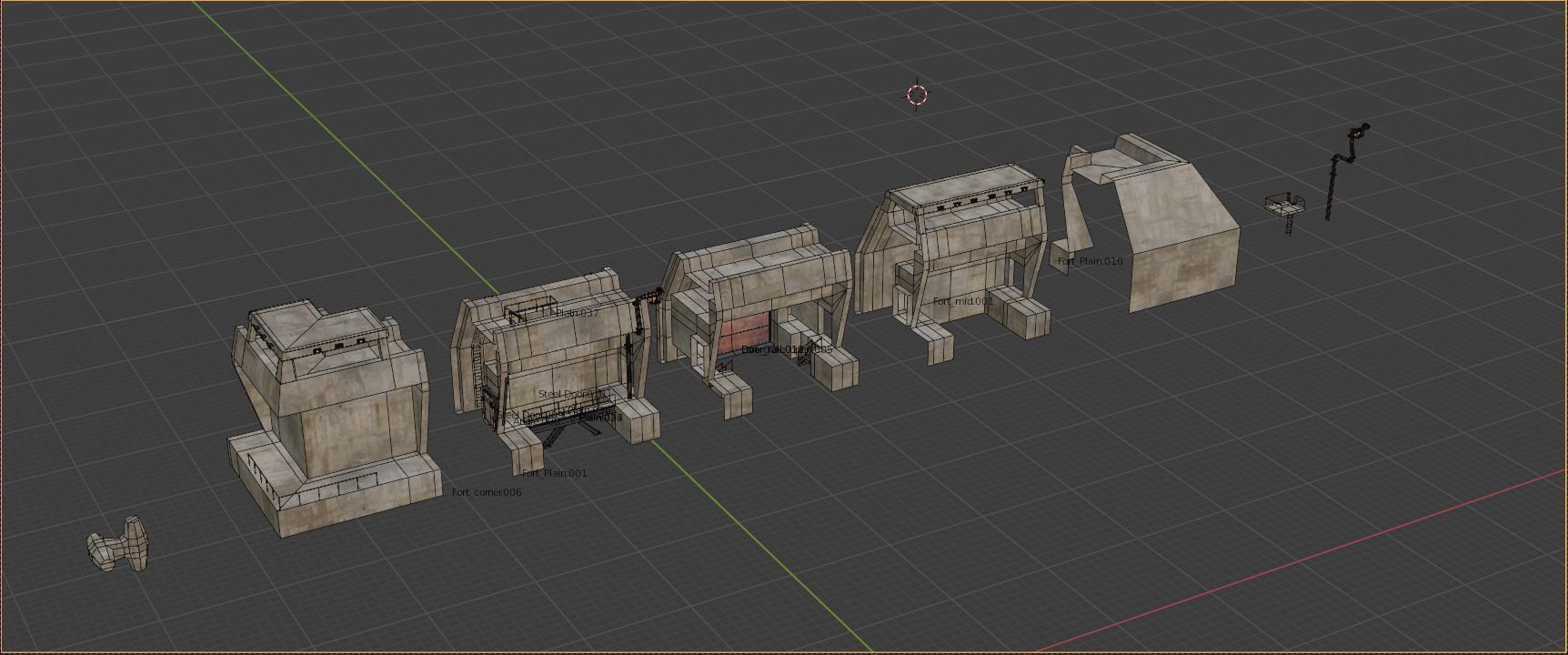 Future Fort Bunker Dystopian Military Outpost Kitbash 3D model_9