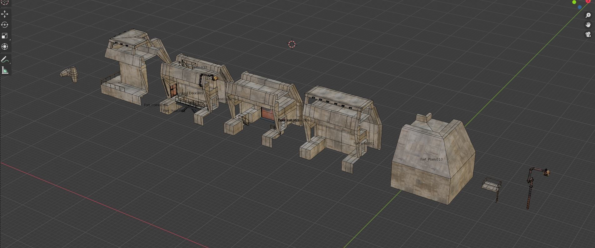 Future Fort Bunker Dystopian Military Outpost Kitbash 3D model_8