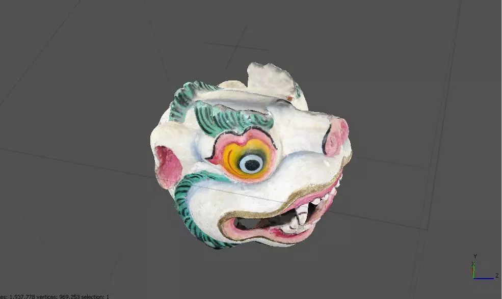 Tibetan Snow Lion Mask 3D model_0