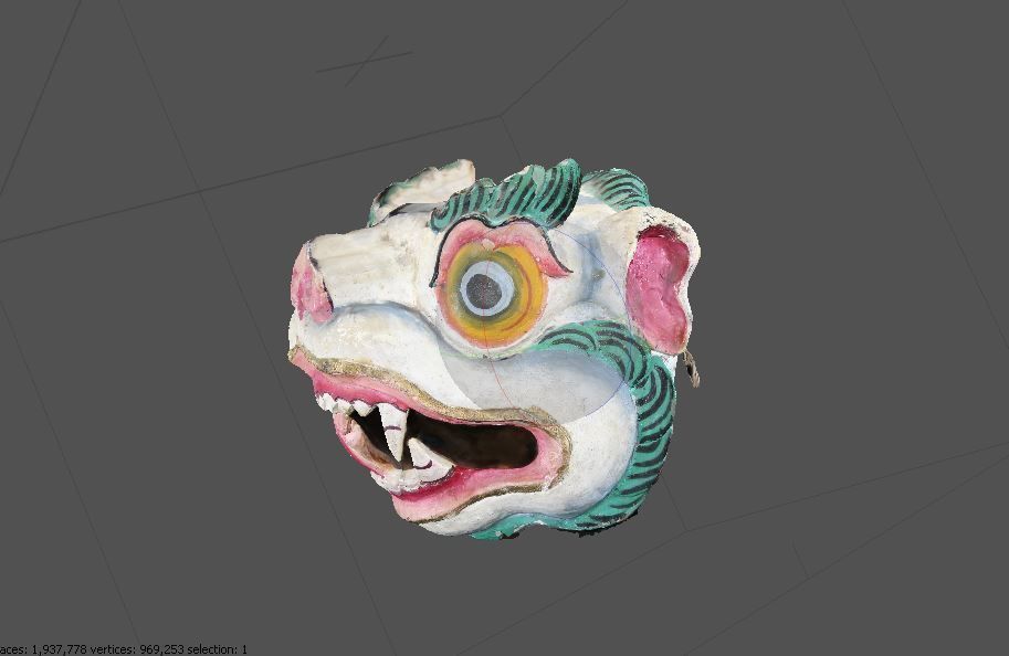Tibetan Snow Lion Mask 3D model_1