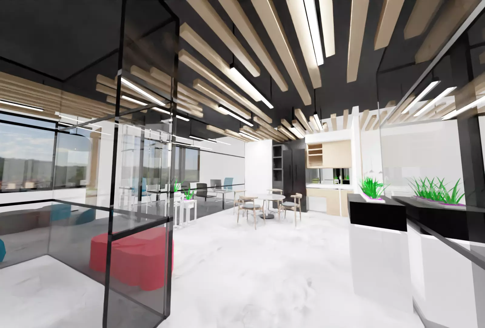 Modern Office 3D Model with Industrial Look and Feel 3D model