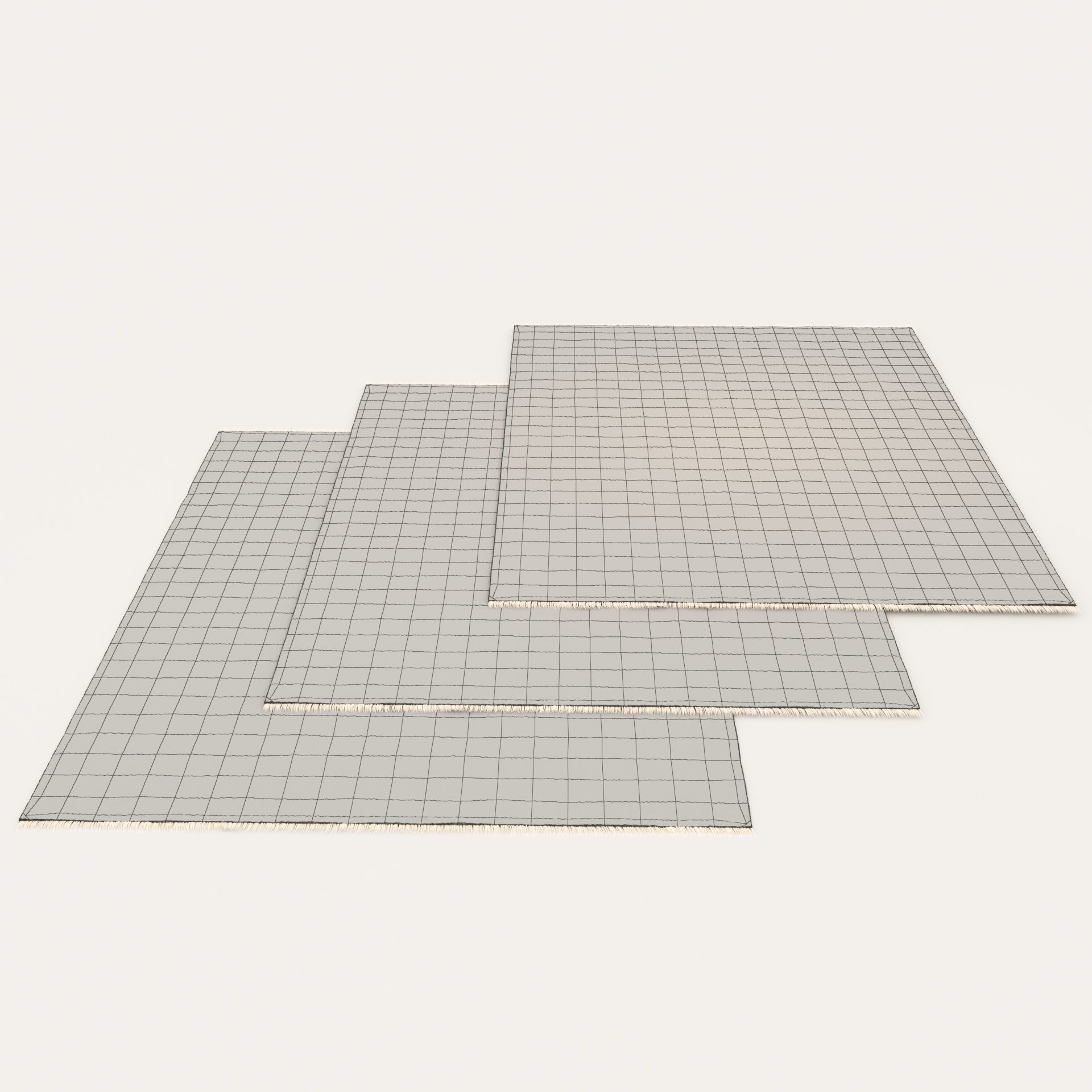 3 Persian carpets  rug Low-poly 3D model_5
