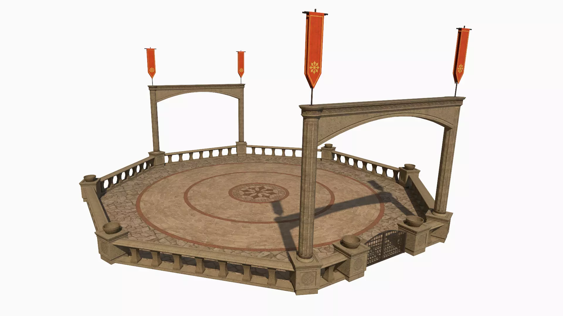 Lowpoly Ancient Arena Low-poly 3D model