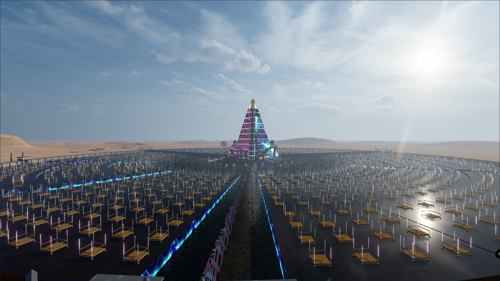 Realistic low poly Music Festival -social distancing Concept Low-poly 3D model_2