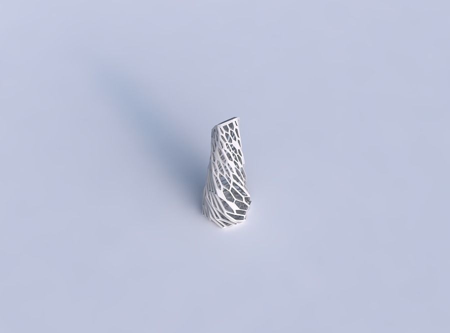 Vase twisted top bent hexagon and twisted organic lattice 1 3D print model_1