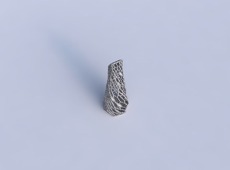 Vase twisted top bent hexagon and twisted organic lattice 1 3D print model_6