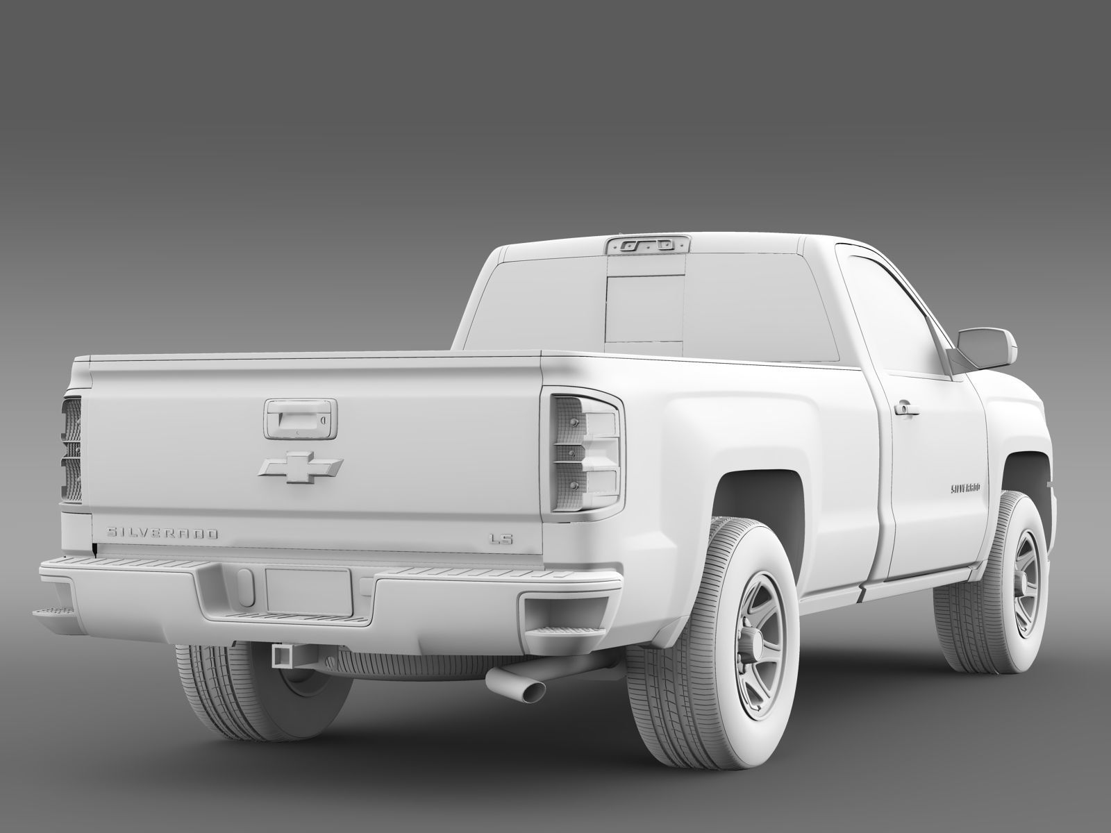 Chevrolet Silverado LS Regular Cab  Long Box 2016 3D model_7