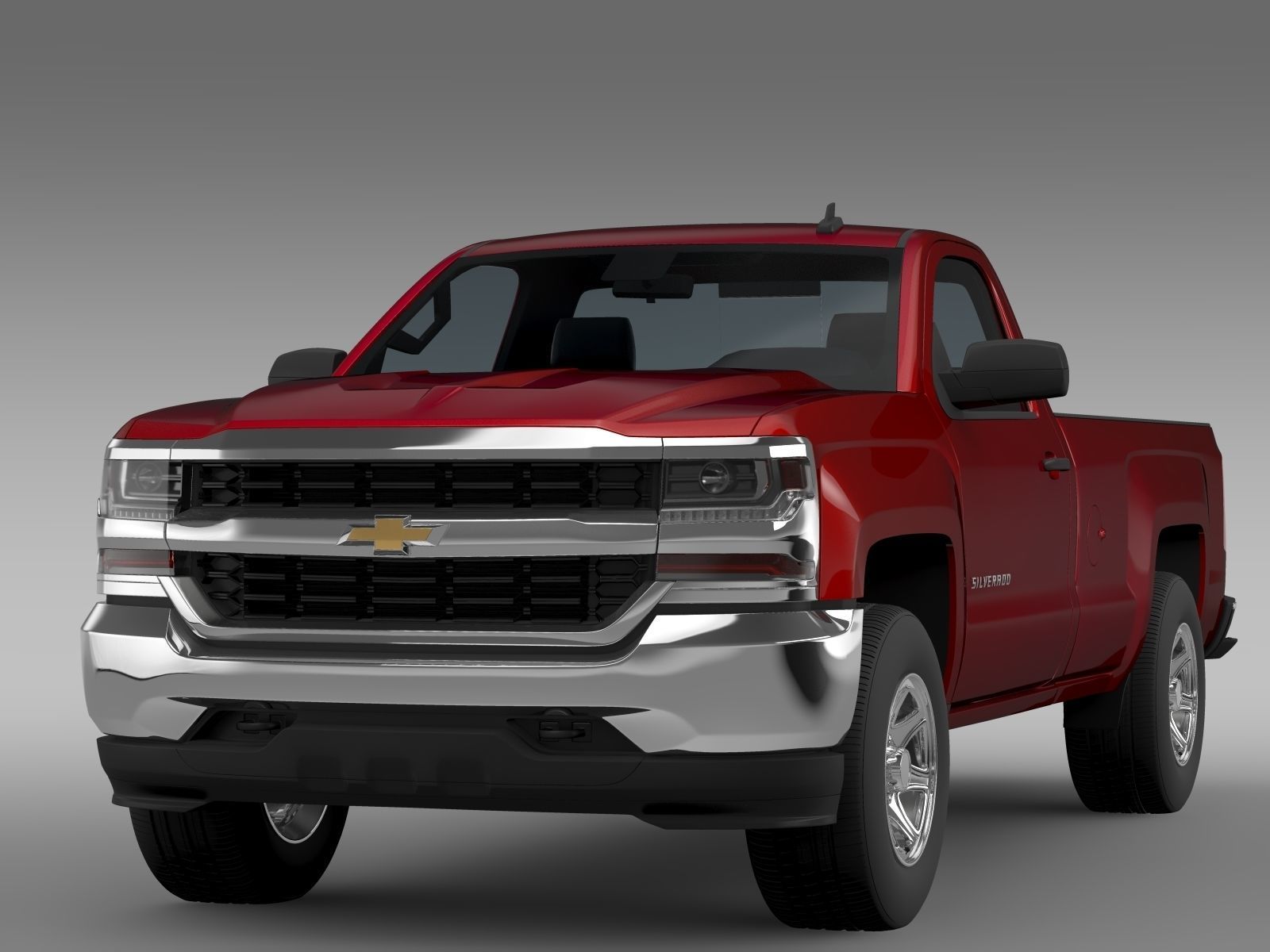 Chevrolet Silverado LS Regular Cab  Long Box 2016 3D model_12