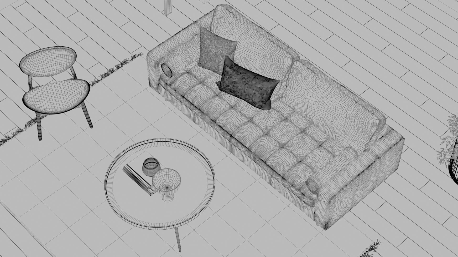 Living Room Interior Scene for Corona 3D model_8