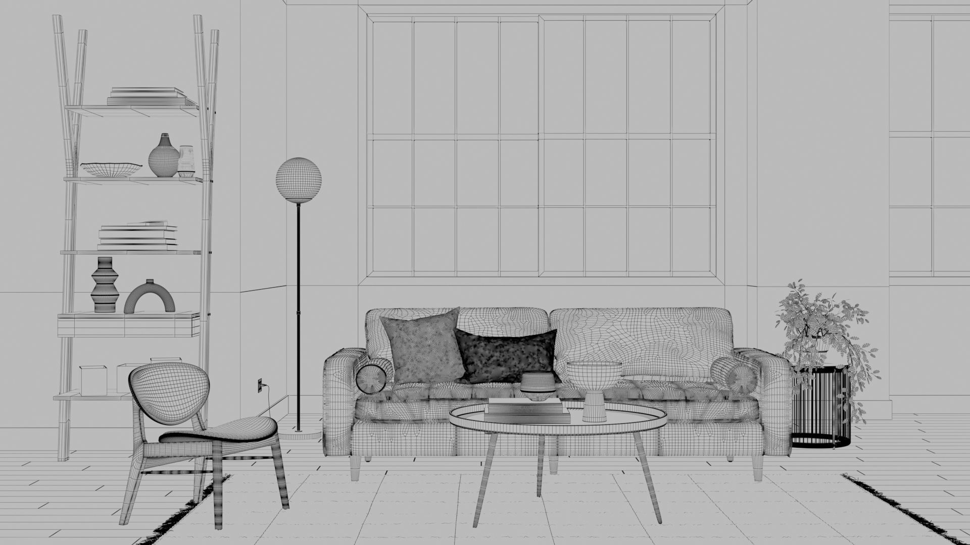 Living Room Interior Scene for Corona 3D model_7