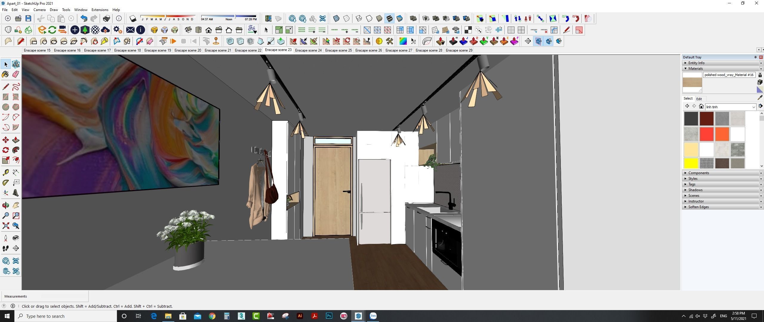 Sketchup Interior Design 1  Enscape 3 Rendering 3D model_14