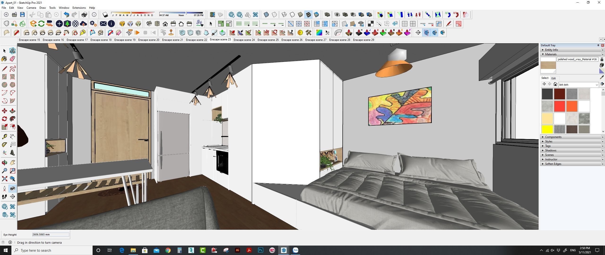 Sketchup Interior Design 1  Enscape 3 Rendering 3D model_15