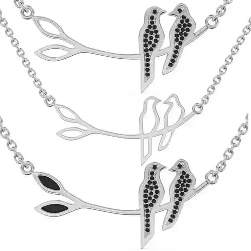 Pendant in the form of birds on a stick