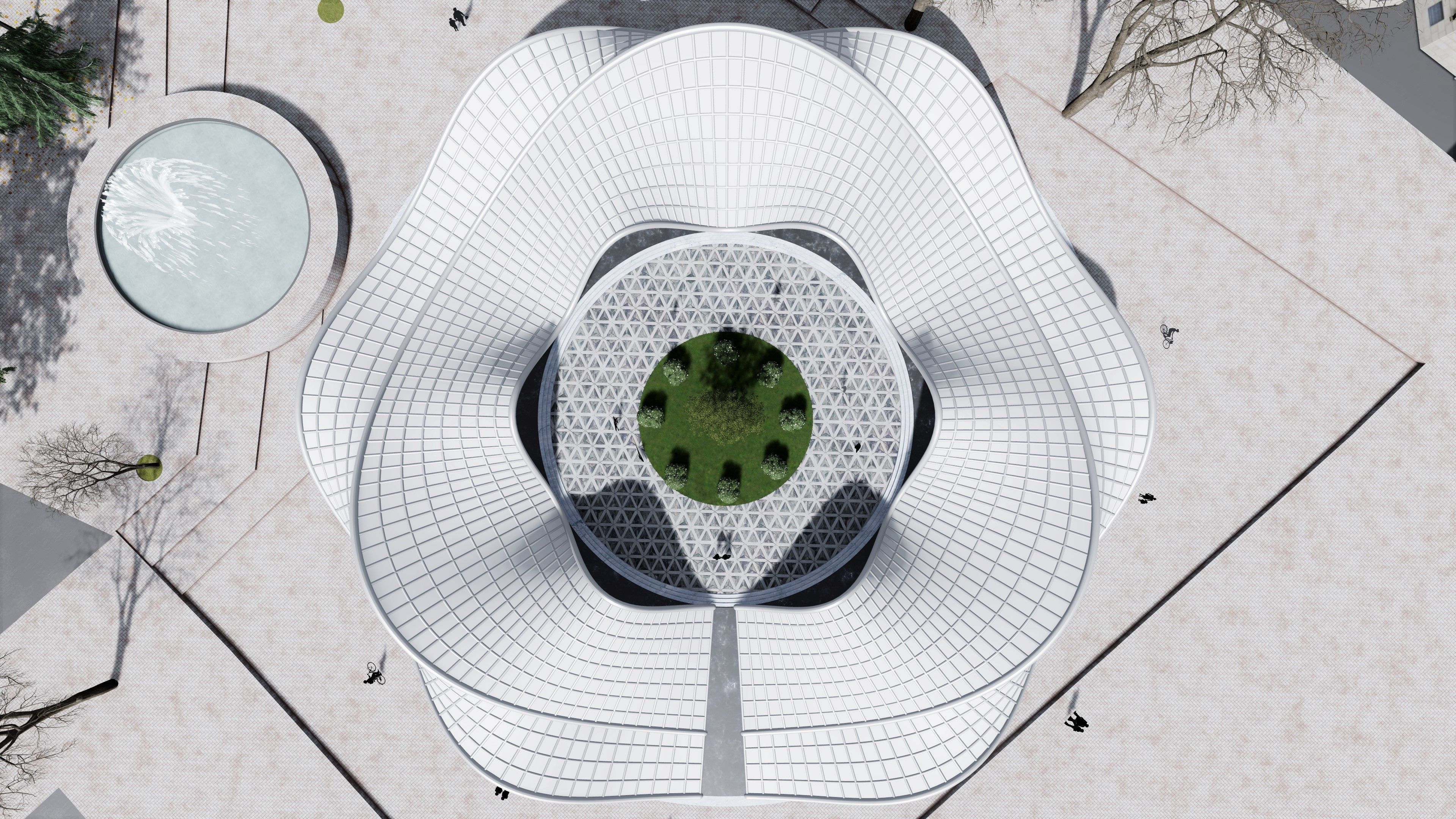 Parametric Pavilion Shade Structure Architecture 3D model_7