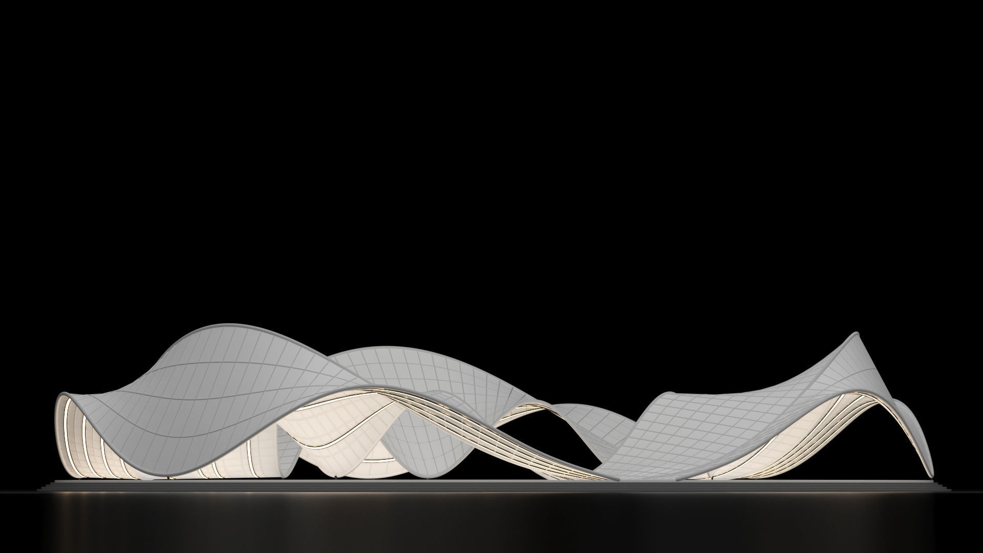 Parametric Pavilion Shade Structure Architecture 3D model_13