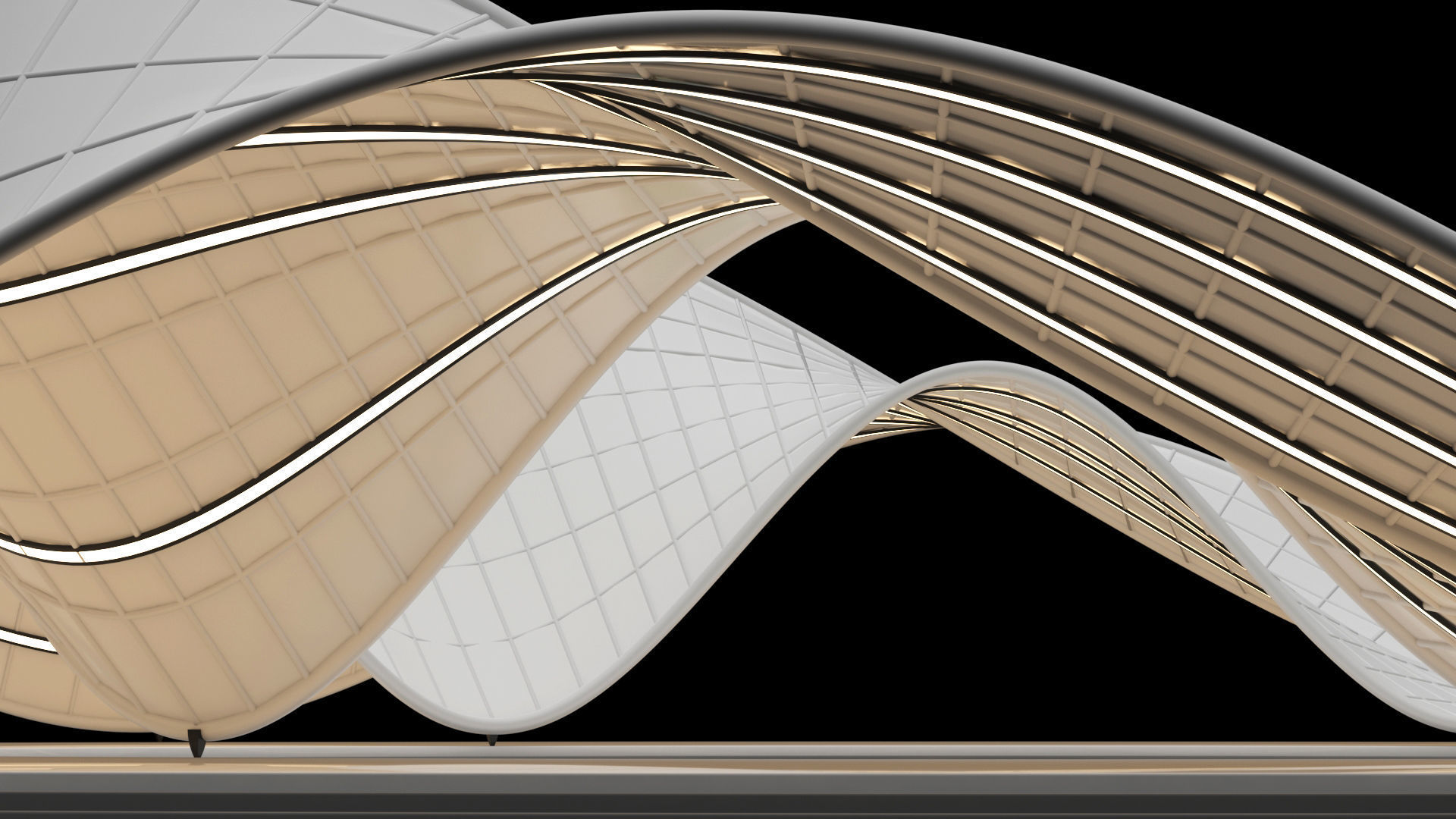 Parametric Pavilion Shade Structure Architecture 3D model_14