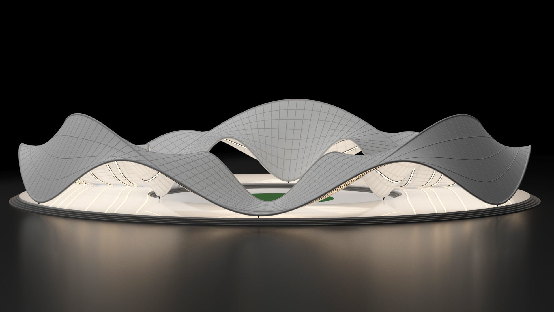 Parametric Pavilion Shade Structure Architecture 3D model_10